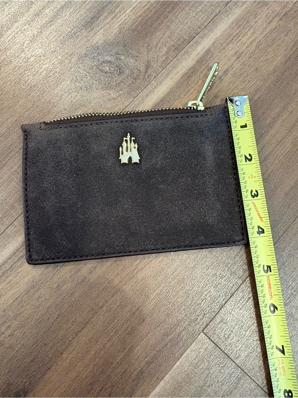 Loungefly Dark Brown Suede Card & Key Holder with Gold Castle Accent - Picture 4 of 7